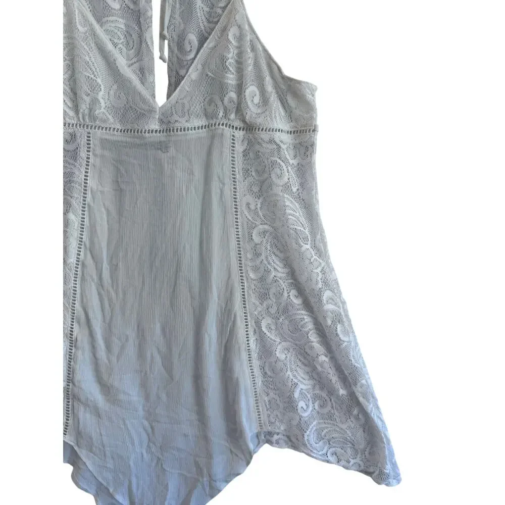 Linea Donatella Flower Child Sheer Lace Chemise Lingerie Nightgown M bohemian